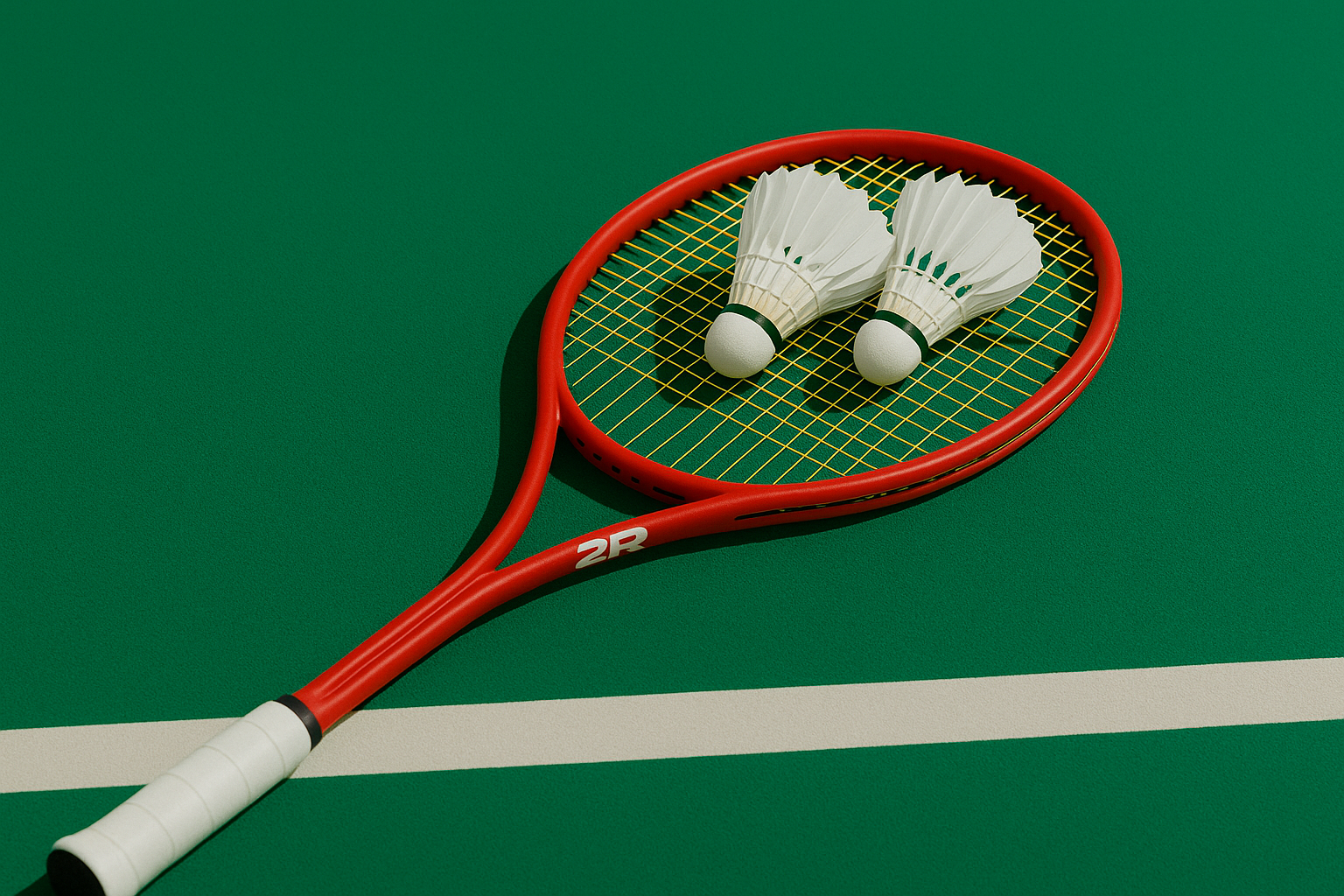 Pose cordage Badminton